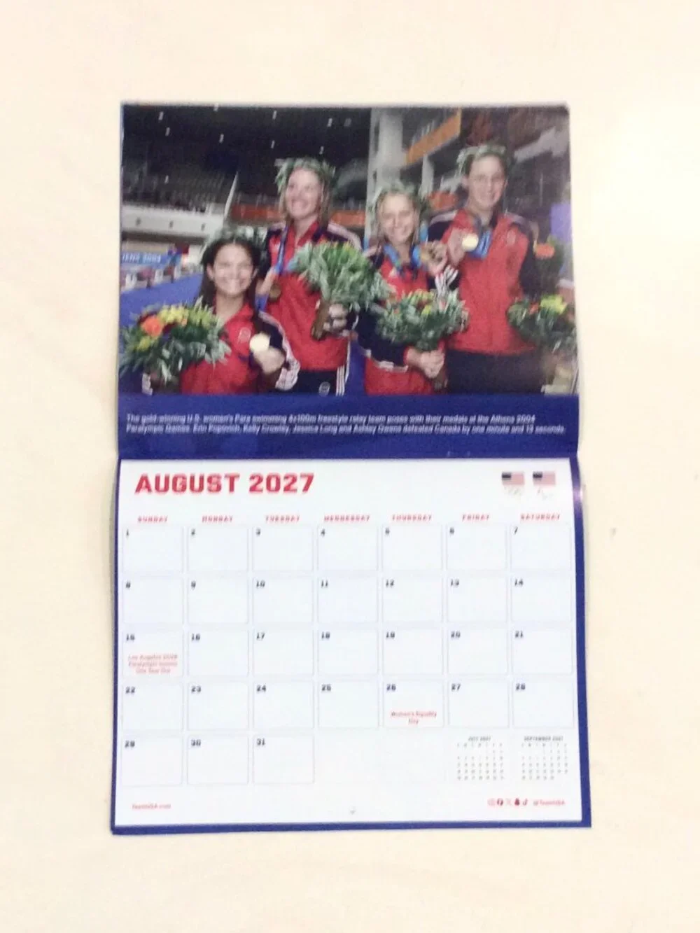 2027 Team USA 16-Month Wall Calendar 10.5